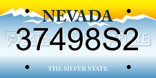 37498S2 Nevada License Plate