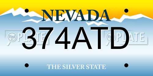 374ATD Nevada License Plate