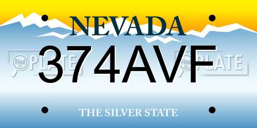 374AVF Nevada License Plate