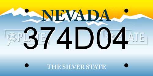 374D04 Nevada License Plate