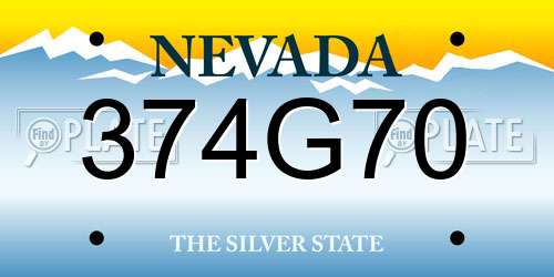 374G70 Nevada License Plate