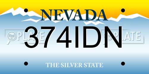 374IDN Nevada License Plate