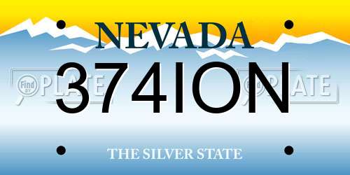 374ION Nevada License Plate