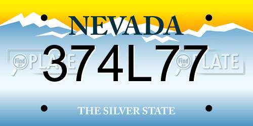 374L77 Nevada License Plate