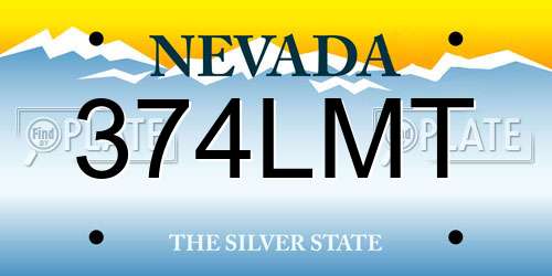 374LMT Nevada License Plate