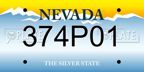 374P01 Nevada License Plate