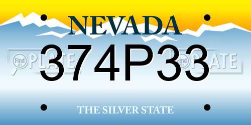374P33 Nevada License Plate