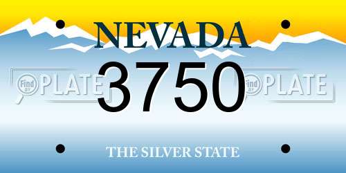 3750 Nevada License Plate