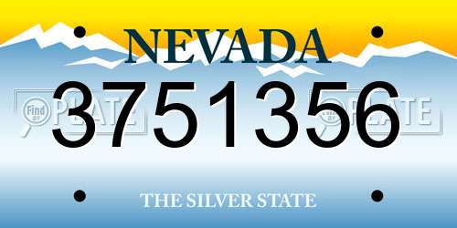 3751356 Nevada License Plate