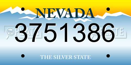 3751386 Nevada License Plate