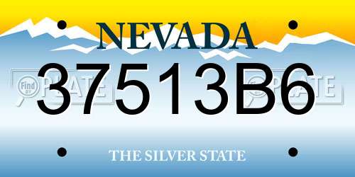 37513B6 Nevada License Plate