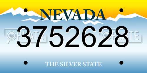 3752628 Nevada License Plate