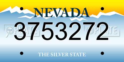 3753272 Nevada License Plate