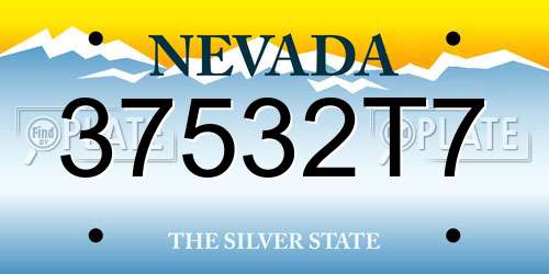 37532T7 Nevada License Plate