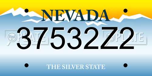 37532Z2 Nevada License Plate