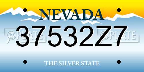 37532Z7 Nevada License Plate