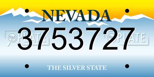 3753727 Nevada License Plate