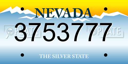 3753777 Nevada License Plate