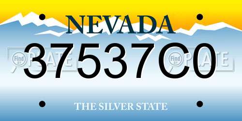 37537C0 Nevada License Plate