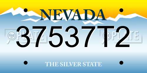 37537T2 Nevada License Plate