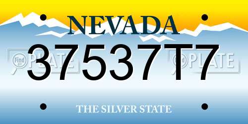 37537T7 Nevada License Plate