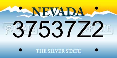 37537Z2 Nevada License Plate