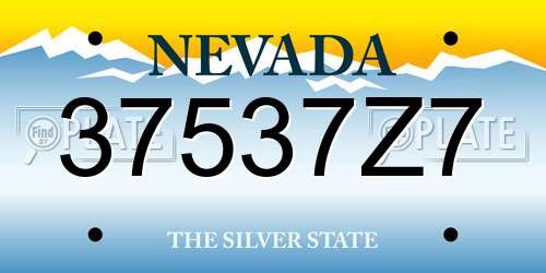37537Z7 Nevada License Plate