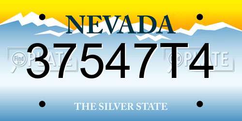 37547T4 Nevada License Plate
