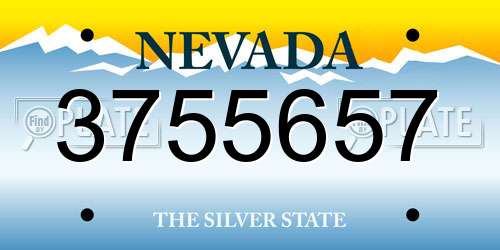 3755657 Nevada License Plate