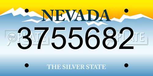 3755682 Nevada License Plate