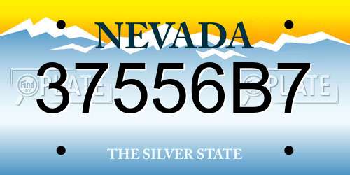 37556B7 Nevada License Plate
