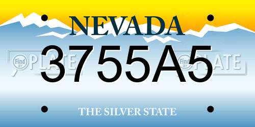 3755A5 Nevada License Plate