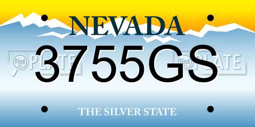 3755GS Nevada License Plate