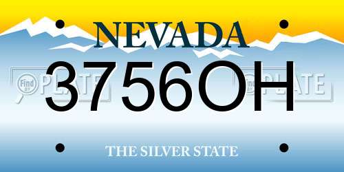 3756OH Nevada License Plate