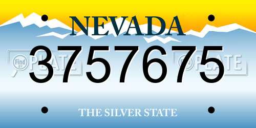 3757675 Nevada License Plate