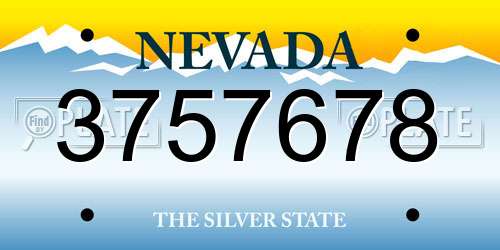 3757678 Nevada License Plate