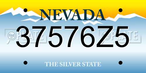 37576Z5 Nevada License Plate