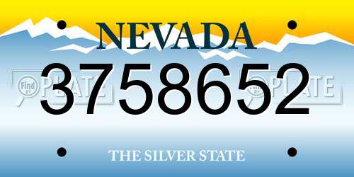 3758652 Nevada License Plate