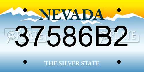 37586B2 Nevada License Plate