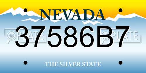 37586B7 Nevada License Plate