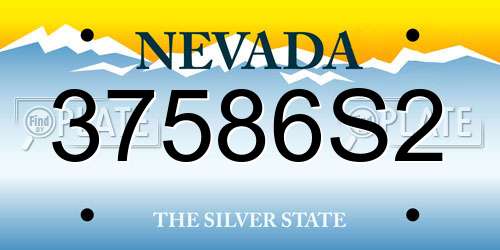 37586S2 Nevada License Plate