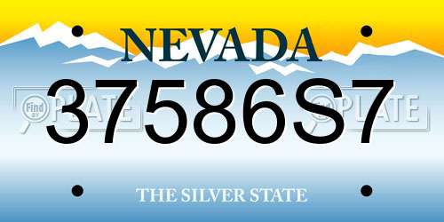 37586S7 Nevada License Plate