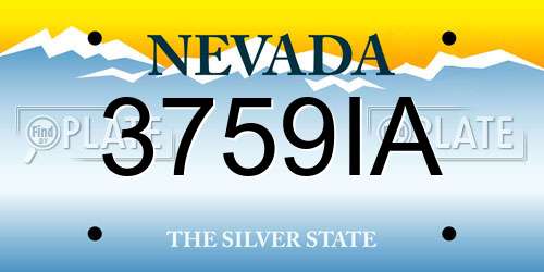 3759IA Nevada License Plate