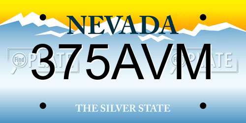 375AVM Nevada License Plate