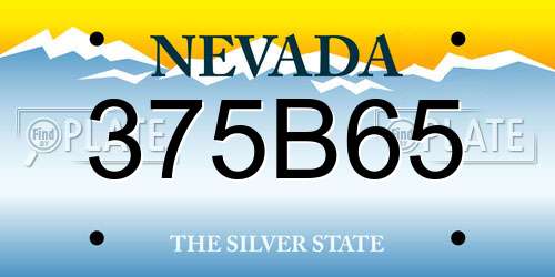 375B65 Nevada License Plate