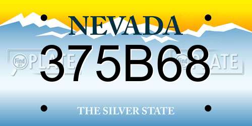 375B68 Nevada License Plate