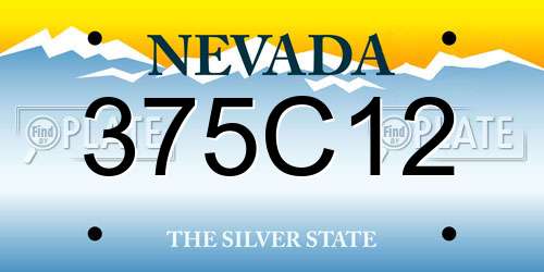 375C12 Nevada License Plate