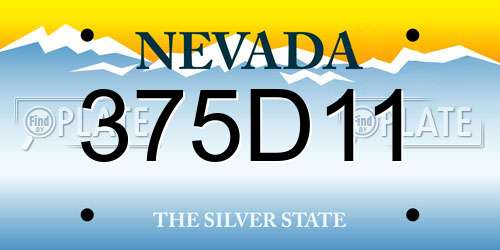 375D11 Nevada License Plate