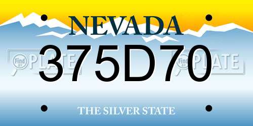 375D70 Nevada License Plate