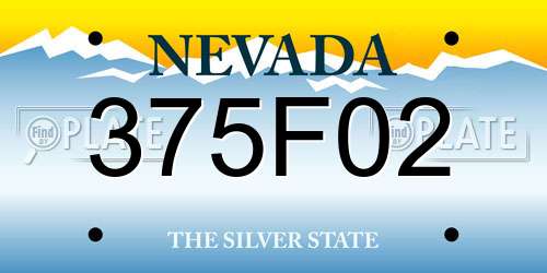 375F02 Nevada License Plate
